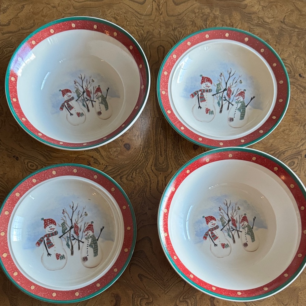 Child’s Holiday Snowman Plates and Bowls